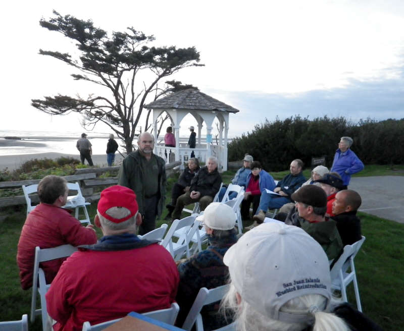 Lecture at outdoors venue