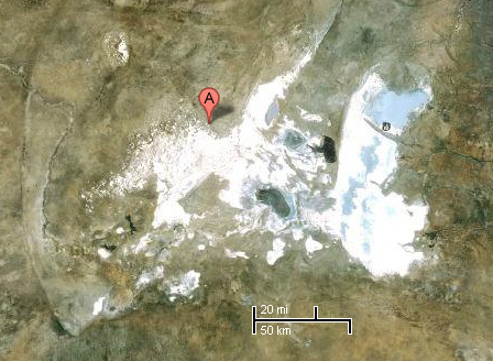 map of Makgadikgadi
salt pans