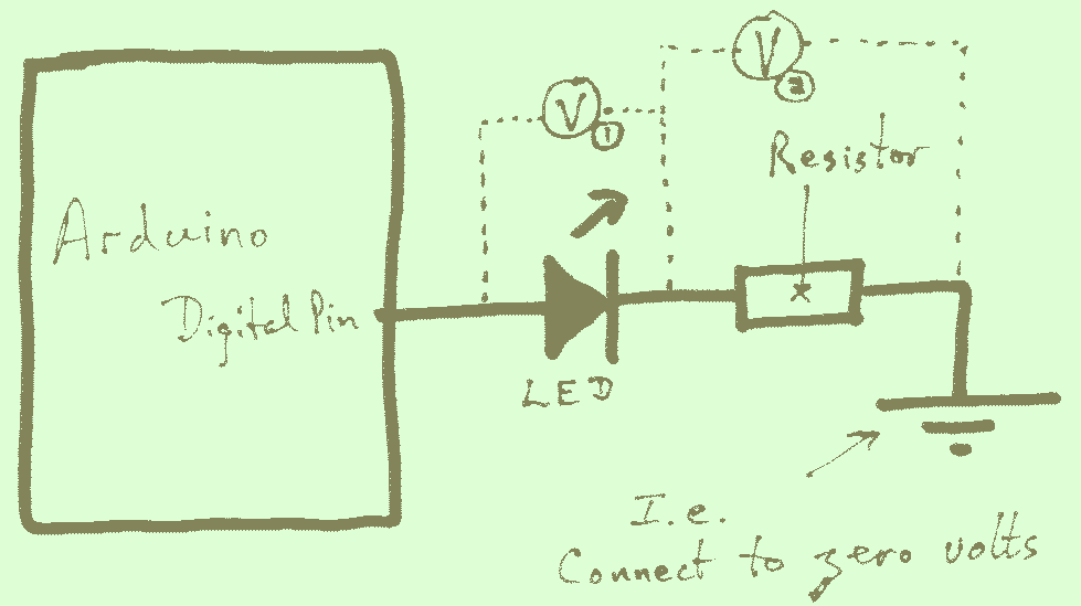 Circuit diagram of LED connection