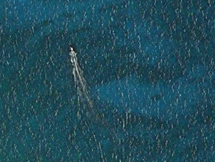 Aerial view, ocean off belize- detail