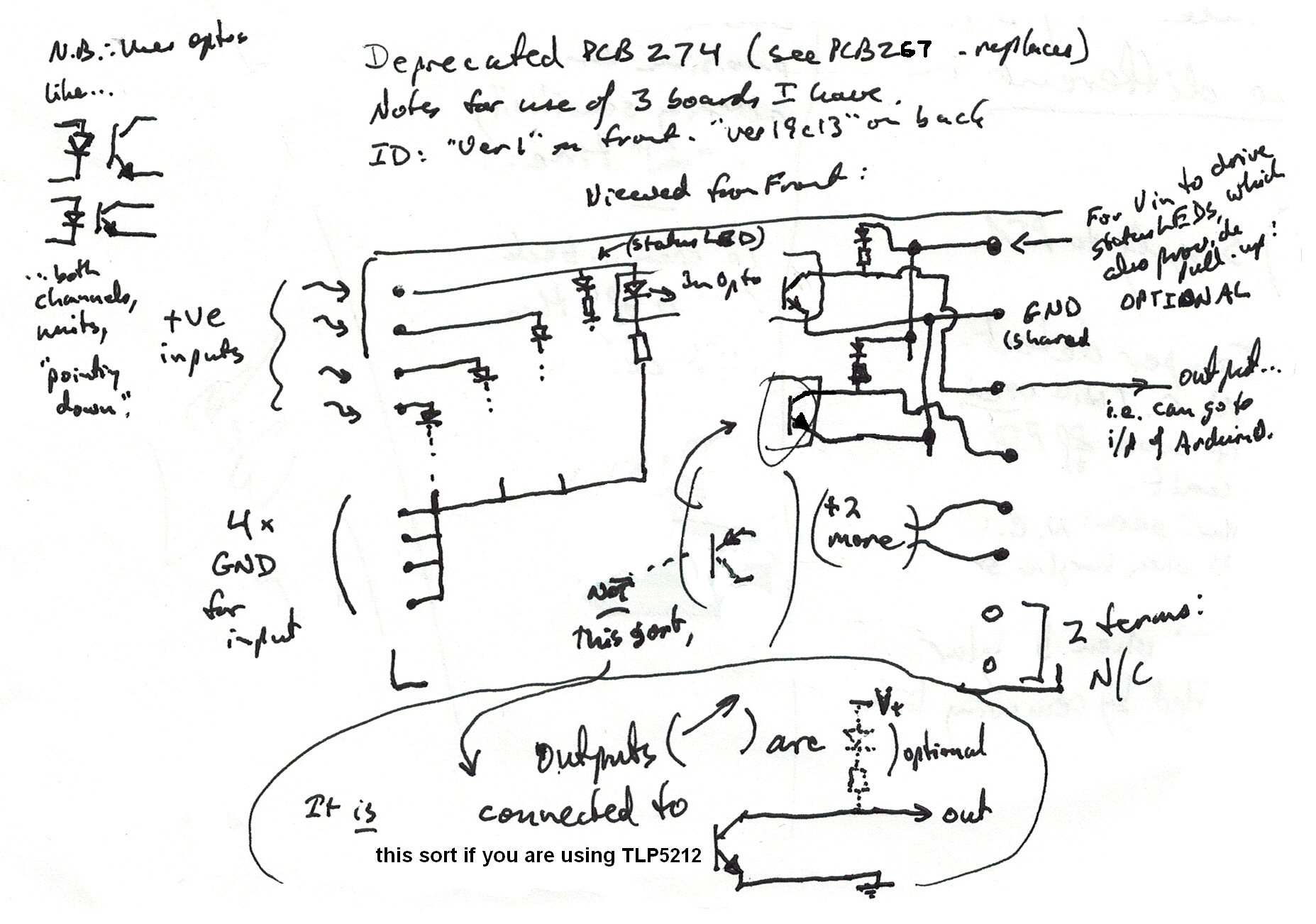 Further notes on quad-opto-isolator board