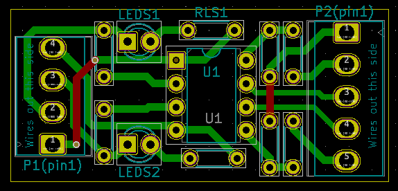 Tracks of printed circuit board for dual optoisolator, optocoupler