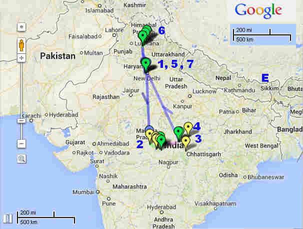 Overview map of trip