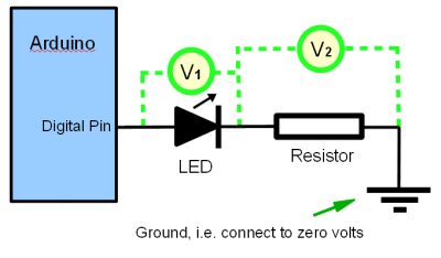 Circuit diagram of LED connection