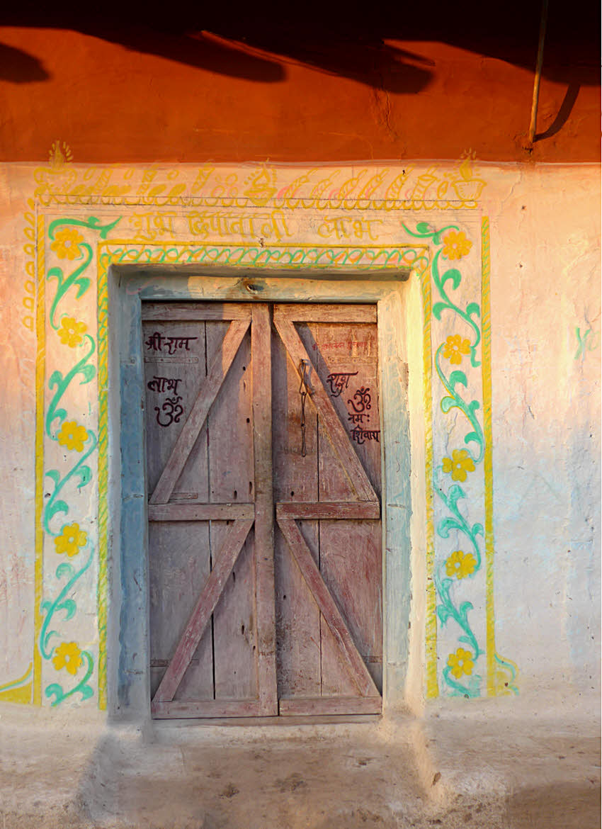 Doorway in village, India