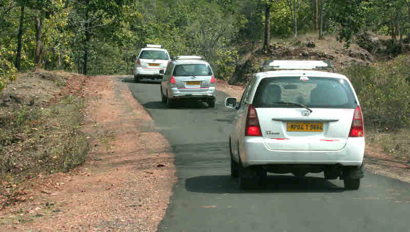Cars in convoy