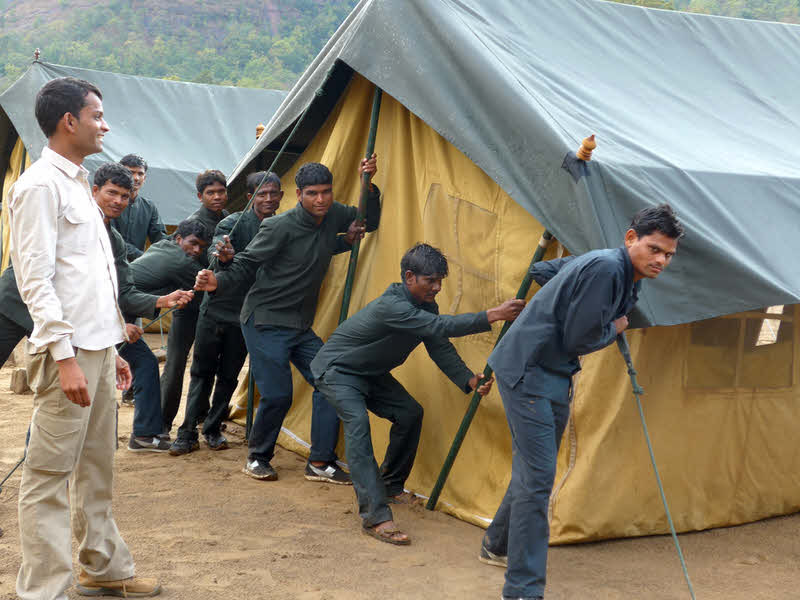 Staff save tent