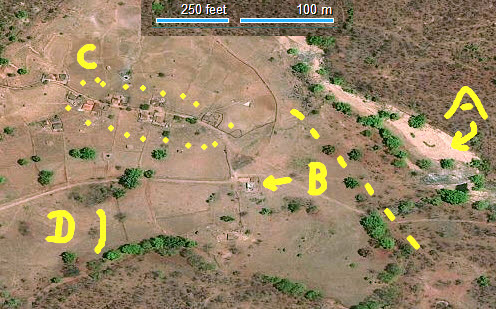Aerial photo, village in rural India