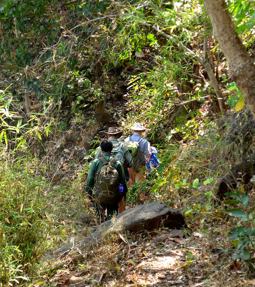 Hiking down the hill, from Pachmarhi