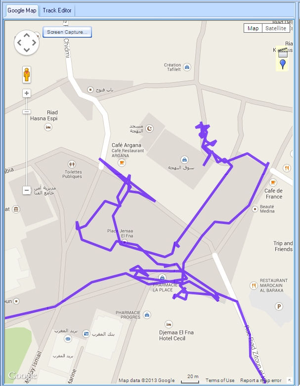 Holux GPS log generated map
