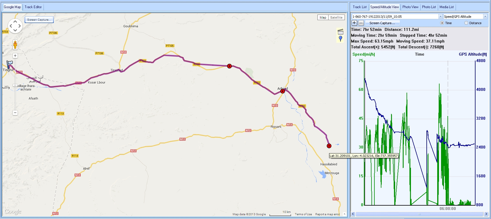 Holux GPS log generated map