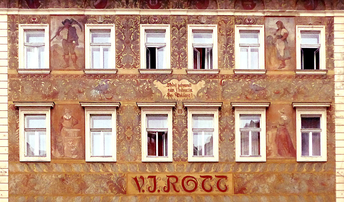 Image: Central Prague, re-created building facade detail