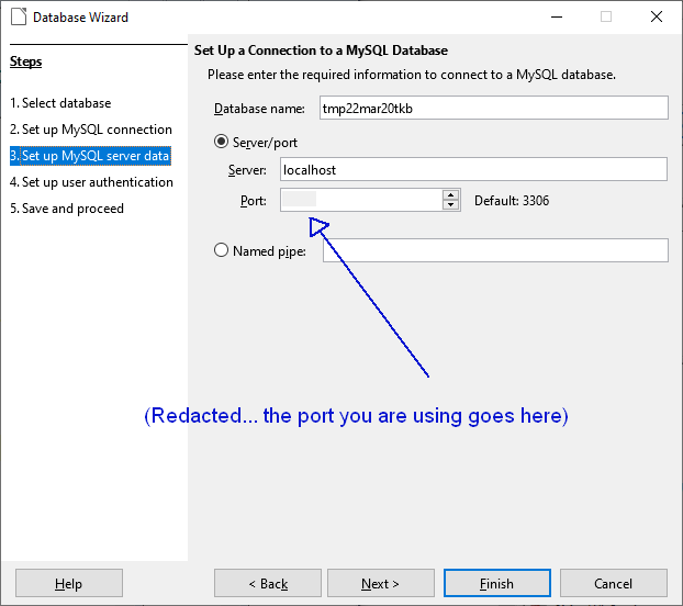 Graphic-  Connect LibreOffice Base to MySQL server- step 2